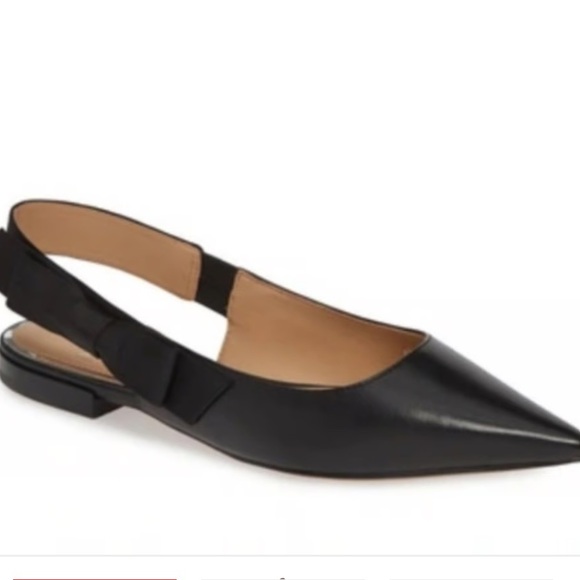 Paolo Elegant Black Leather Slingback Flats - Picture 2 of 9